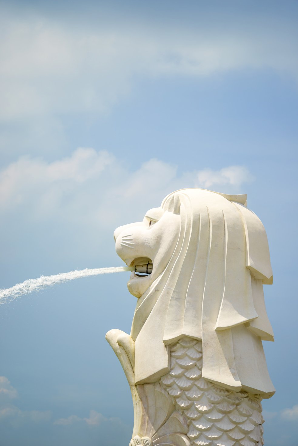 The Merlion Fountain in Singapore